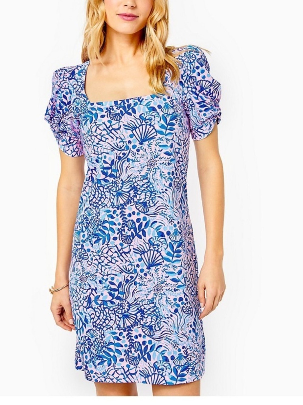 Lilly Pulitzer Haydn Short Sleeve Dress Calla Lilly Pink High Tides